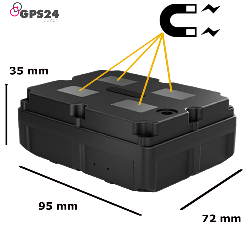 10 weeks battery life, live tracking via free app, strong magnet