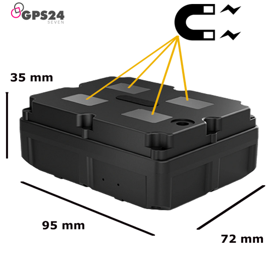 10 weeks battery life, live tracking via free app, strong magnet